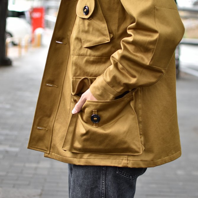 【30% OFF SALE】 MONITALY(モニタリー)/ MILITARY HALF COAT TYPE-B -VANCLOTH SATEEN KHAKI- #M24003(13)