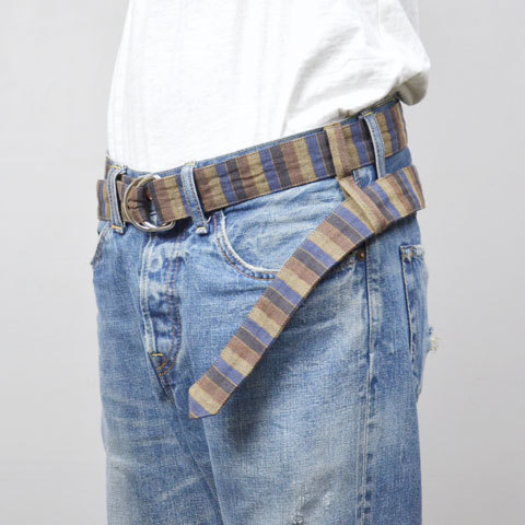 y40% off salezts(s)(eB[GXGX) Bold Stripe Linen Cloth Belt -(89)Black line-(1)