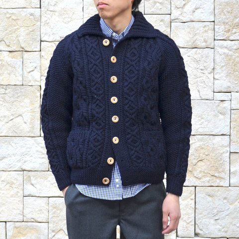 Inverallan インバーアラン 3a Lumber Cardigan 日本正規品 Heavy Wt Navy Size38 Acoustics Men S