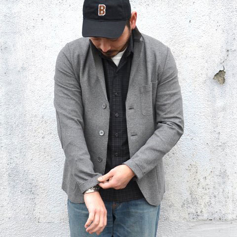 Harris Wharf London (ハリスワーフロンドン) Man Jacket Interlock -(140)middle grey- (1)