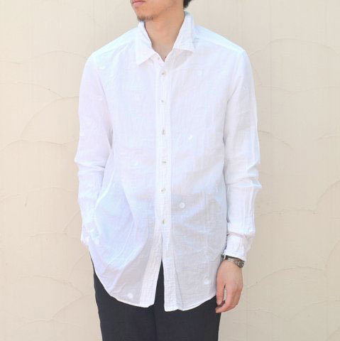 【40% off sale】CASEY CASEY(ケーシーケーシー) CAL DOT SHIRT -WHITE- (1)