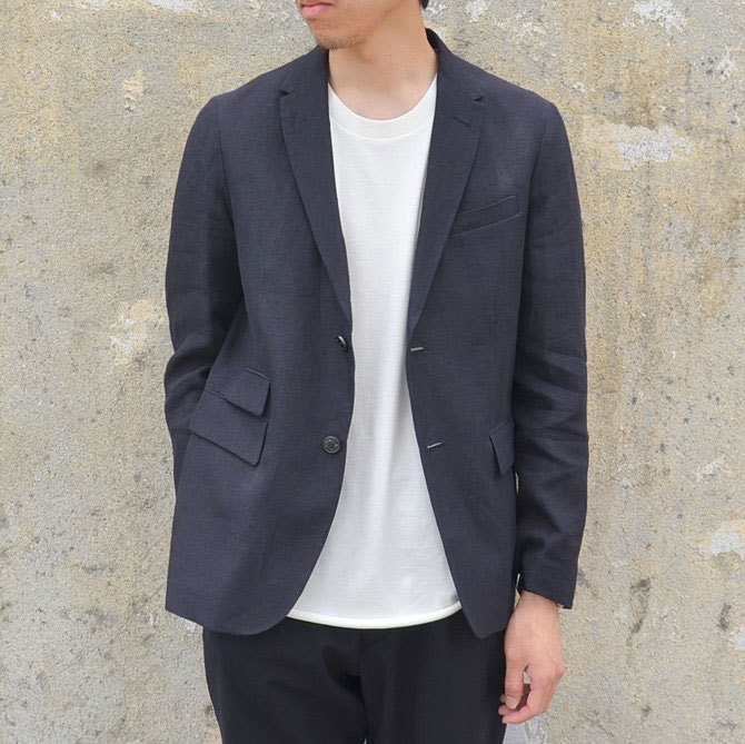 OLDMAN'S TAILOR(オールドマンズテーラ) 2Bリネンジャケット -NAVY-(1)