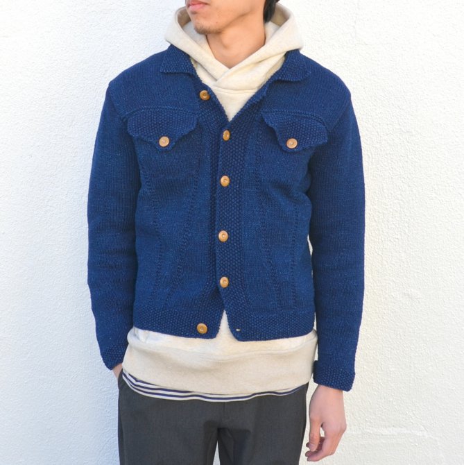 【40% off sale】 LIGHTHOUSE KNITWEAR(ライトハウスニットウエア) / TRUCKER JKT -INDIGO-(1)