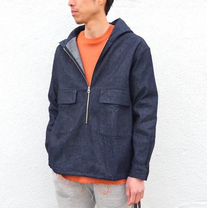 【40% off sale】LOWLOOM(ロールーム)/ Half zip hoody -DUNGAREE- #4369-lw-8013(1)