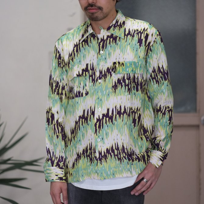 【30% off sale】【2017 SS】7 × 7 / seven by seven ( セブン バイ セブン ) PSYCHEDELIC SHIRT L/S - GREEN - #SS2017-7x7PDL(1)