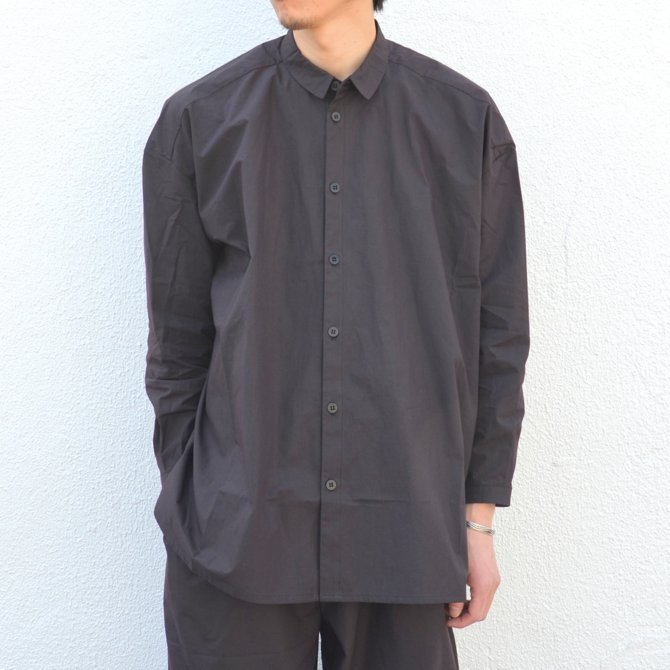 toogood(gD[Obh) / THE DRAUGHTSMAN LONG COTTON PERCALE SHIRT -SOOT-(1)