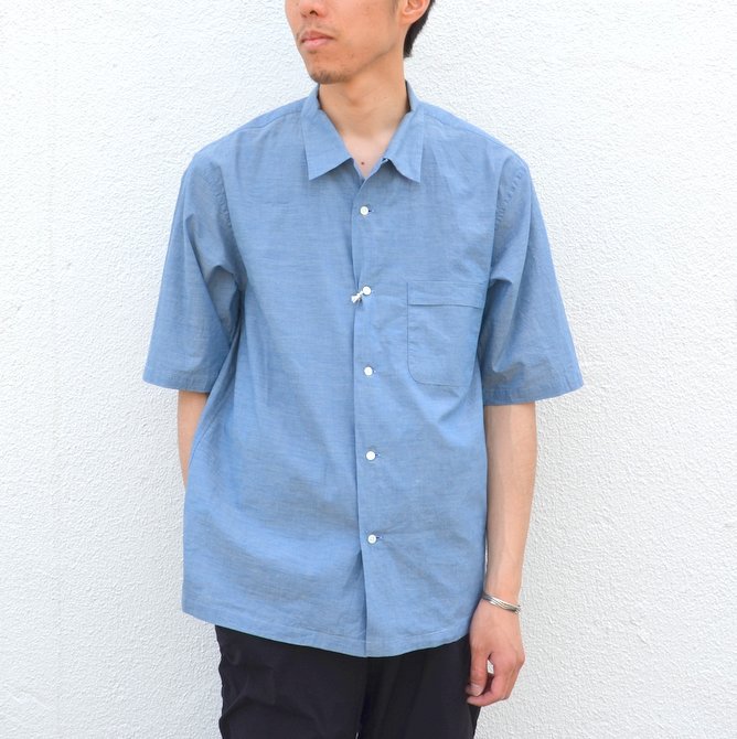 【17 SS】MARKAWARE(マーカウェア)/ OPEN COLLAR SHIRTS S/S -INDIGO- #A17B-03SH01B11(1)