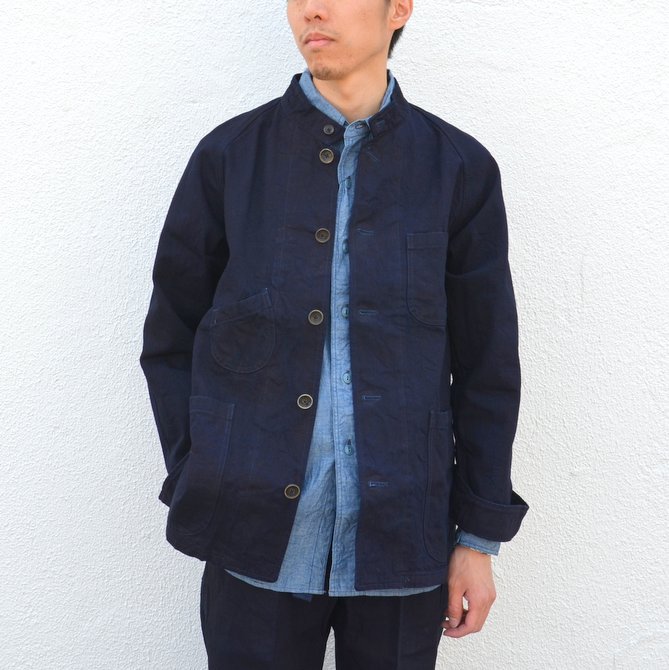 chimala(チマラ)/10OZ INDIGO X BLACK WEFT DENIM RAILROAD JACKET(UNISEX) -INDIGO- CS23-JT19(1)