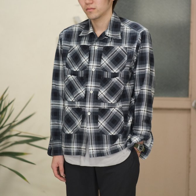【2017 SS】South2 West8(サウスツーウエストエイト) Flannel 6 Pockets Classic Shirt -WHITE/BLACK- #VD791(1)