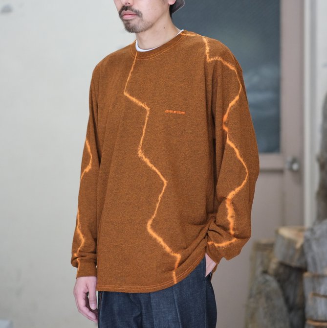 【30% off SALE】【2018 SS】7 × 7 / seven by seven ( セブン バイ セブン ) TIE-DYE T-SHIRT LS -ORANGE- #SBSS18TDTSL(1)