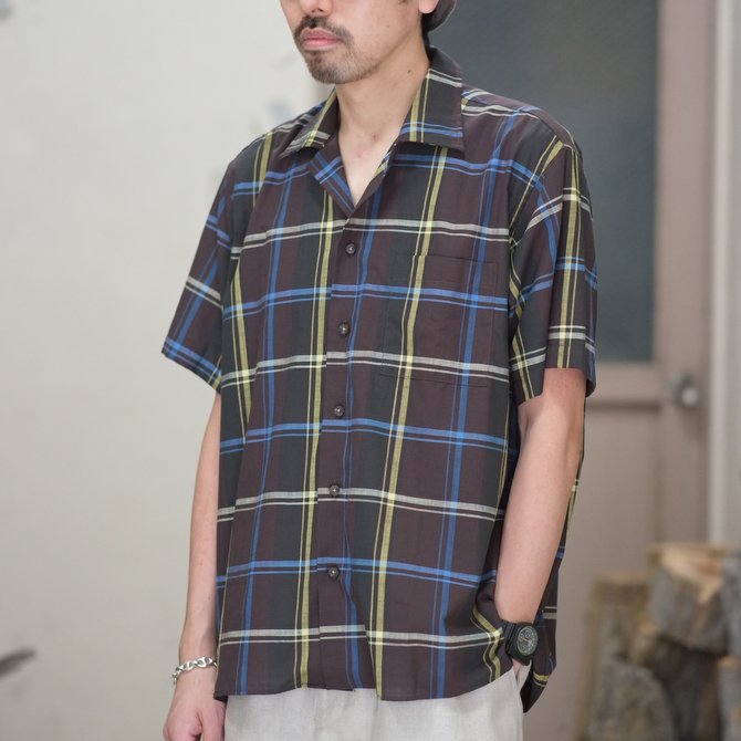 INDIVIDUALIZED SHIRTS(CfBrWACYhVc)/ Check Camp Collar Shirt S/S (AthleticFit) -BROWN CHECK- #IS1812119(1)