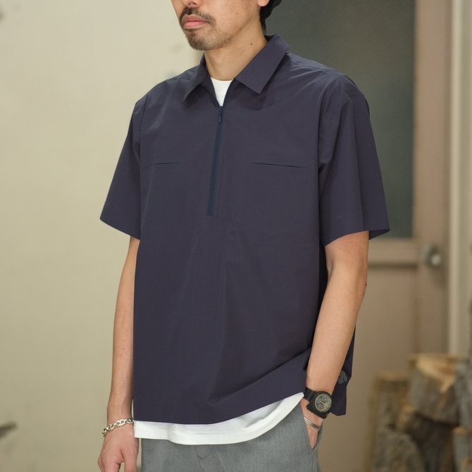 【30% off SALE】【2018 SS】 DESCENTE PAUSE(デサント ポーズ)/ HALF ZIP P/O SHIRT -NAVY- DLMLJC20(1)