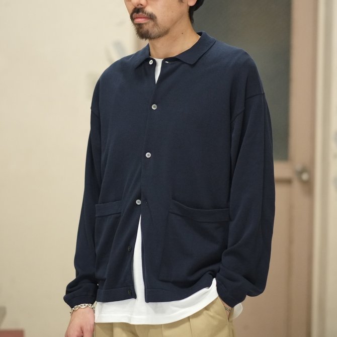 【2018 SS】crepuscule(クレプスキュール) Knit Shirt -NAVY- #1801-005(1)