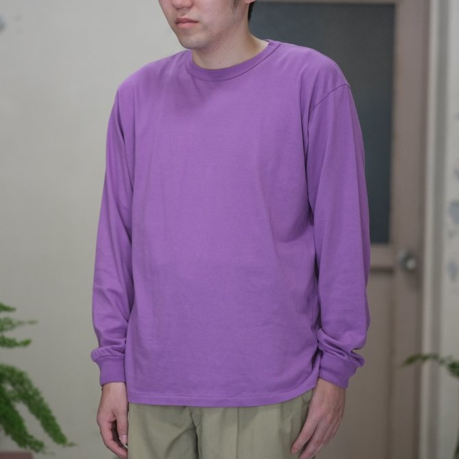 【2018 SS】AURALEE(オーラリー)/ SOFT CORD L/S TEE -PURPLE- #A8SP01MT(1)