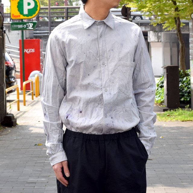 【30% off sale 】FRANK LEDER(フランクリーダー) BLUE BERRY DYED VINTAGE BEDSHEET SHIRT+JEWERY#0616019-35(1)
