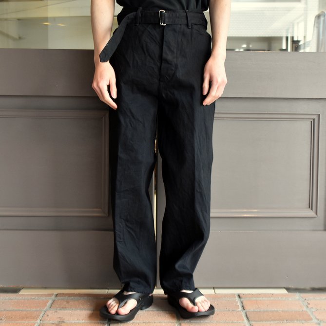 【2019 SS】COMOLI (コモリ) デニムベルテッドパンツ-BLACK- #P01-03004(1)