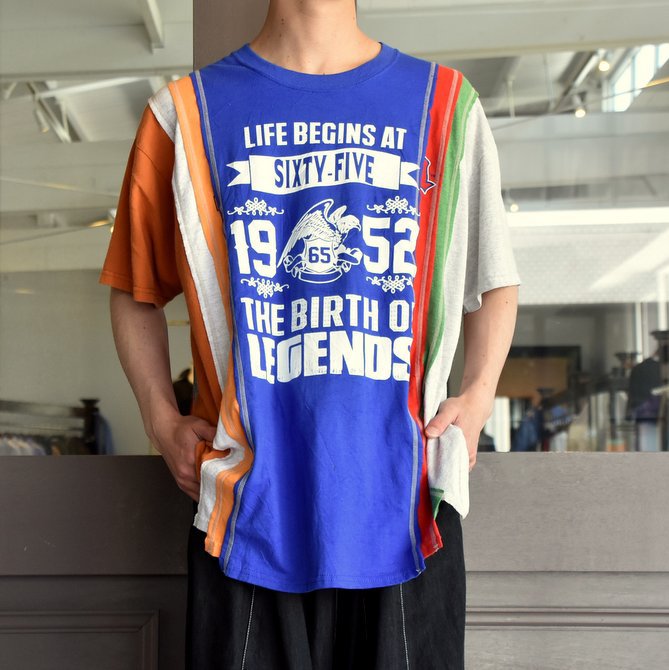 REBUILD BY NEEDLES (リビルドバイニードルス) 7 cut wide tee-college- blue EJ291(1)