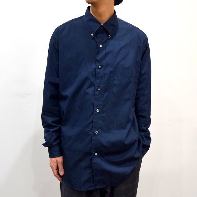 【19 AW】Graphpaper(グラフペーパー) THOMAS MASON L/S B.D BOX SHIRT -B NAVY- #GM193-50060B(1)