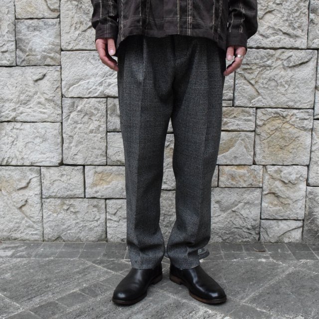 2019[AW]stein/V^C TWO TUCK WIDE TROUSERS -GLENCHECK-ST098-2-GL(1)