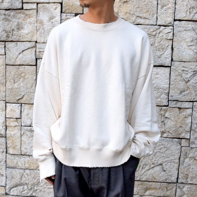 【2020 SS】stein(シュタイン)/ DOUBLE PATTERN REBUILD SWEAT LS -OFF WHITE- #ST136-WH(1)