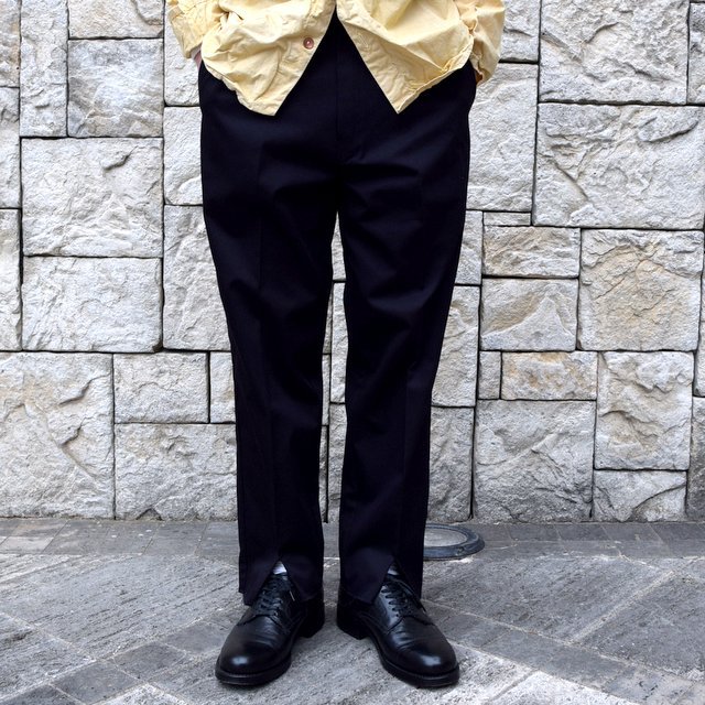 【2020 SS】blurhms(ブラームス) / HIGH COUNT TWILL CENTRAL SLIT PANTS -NAVY- #BHS-20SS016(1)