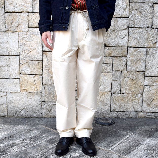 【2020 SS】FRANK LEDER(フランクリーダー) /VINTAGE BEDSHEET DRAW STRING TROUSERS -NATURAL- #0913037-80(1)