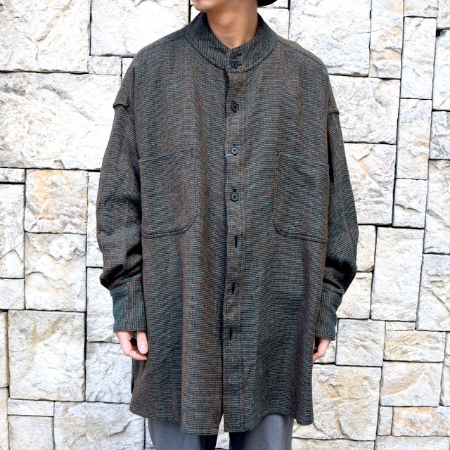 【2020 SS】HOMELESS TAILOR(ホームレステイラー)/ STAND COLLAR SHIRT -2色展開- #HTKS-003(1)