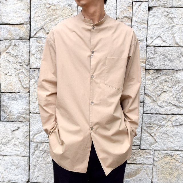 【2020 SS】blurhms(ブラームス) / Stand-up Collar Shirt L/S:LIGHT BEIGE BHS-20SS019(1)