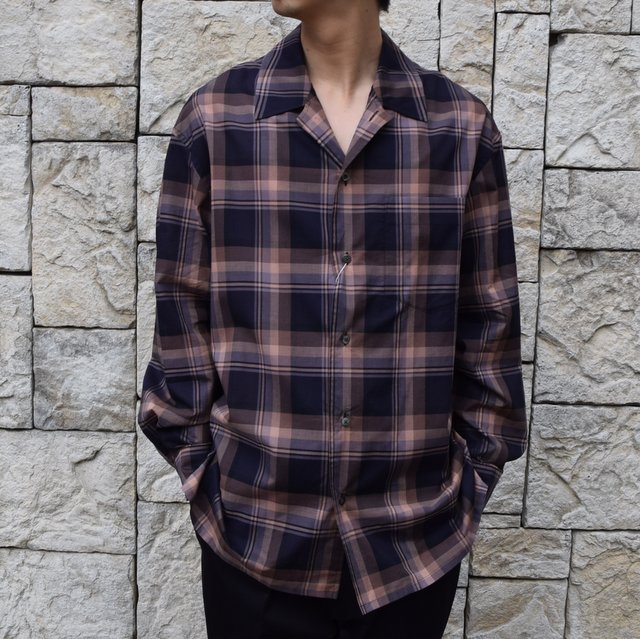 【2020 SS】blurhms(ブラームス) / Open Collar Shirt L/S -DARK MADRAS- #BHS-20SS017CP(1)