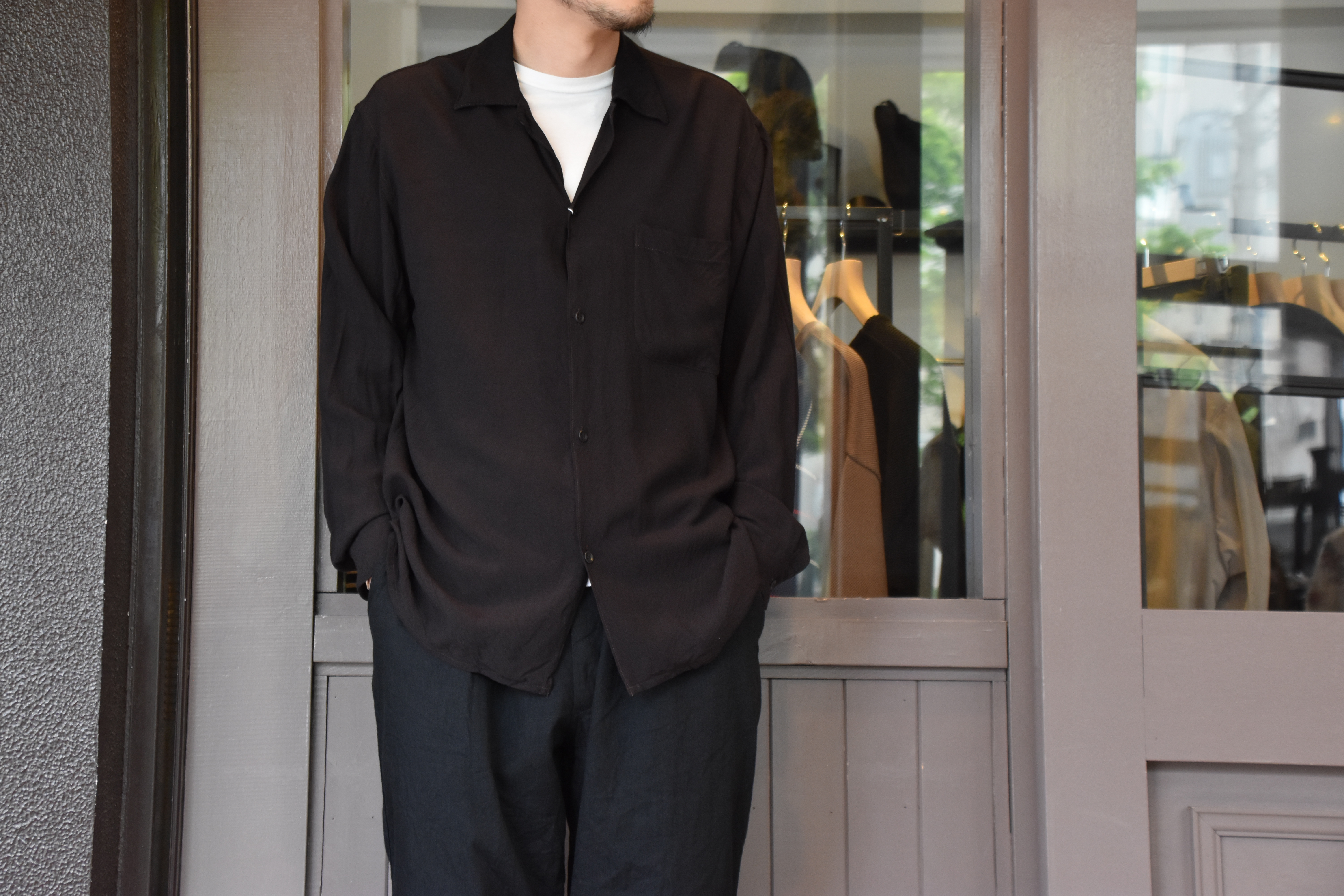 【2020 SS】COMOLI (コモリ) レーヨンオープンカラーシャツ#R01-02006(1)