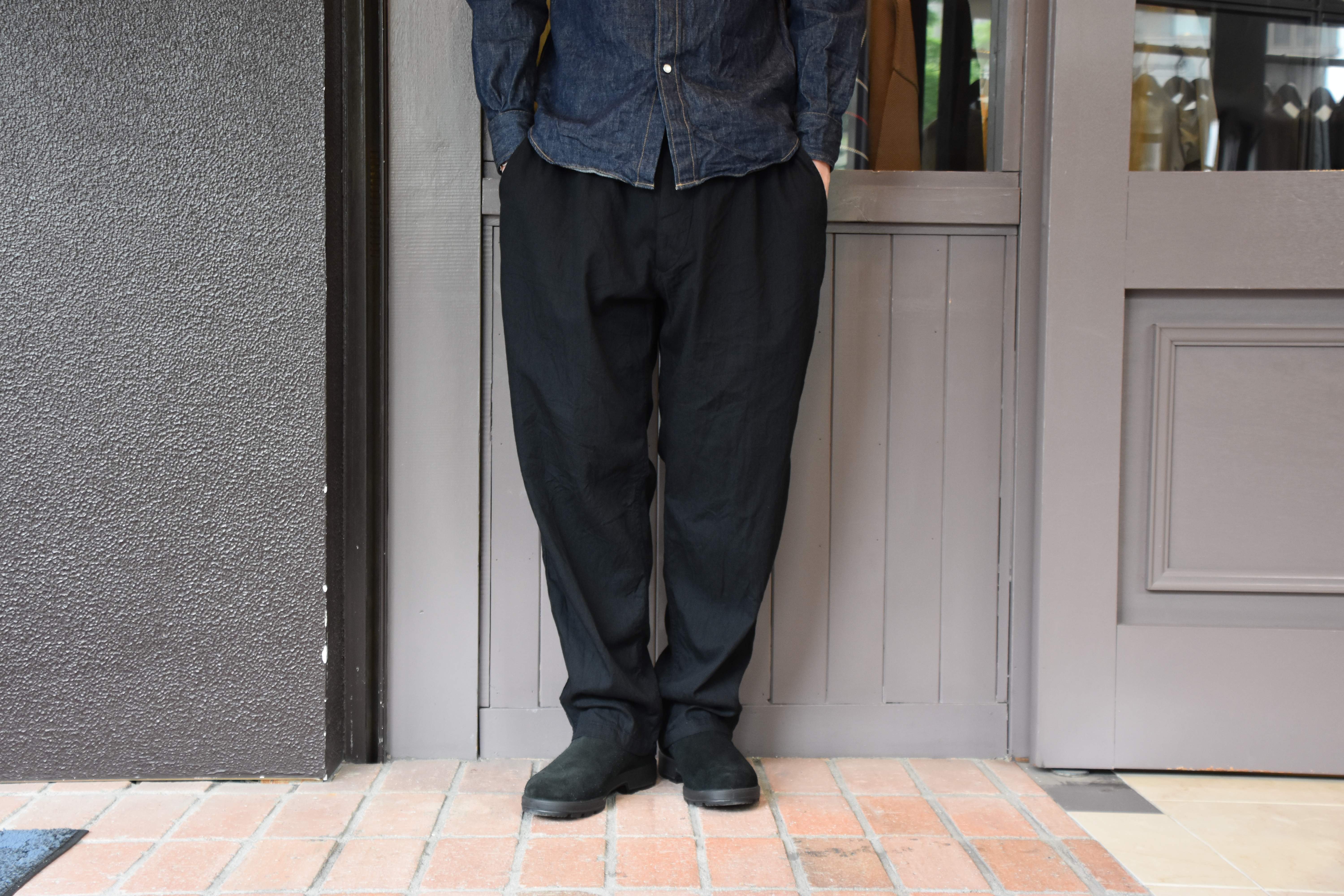 【2020 SS】COMOLI (コモリ) ダンガリードローストリングパンツ#R01-03005(1)