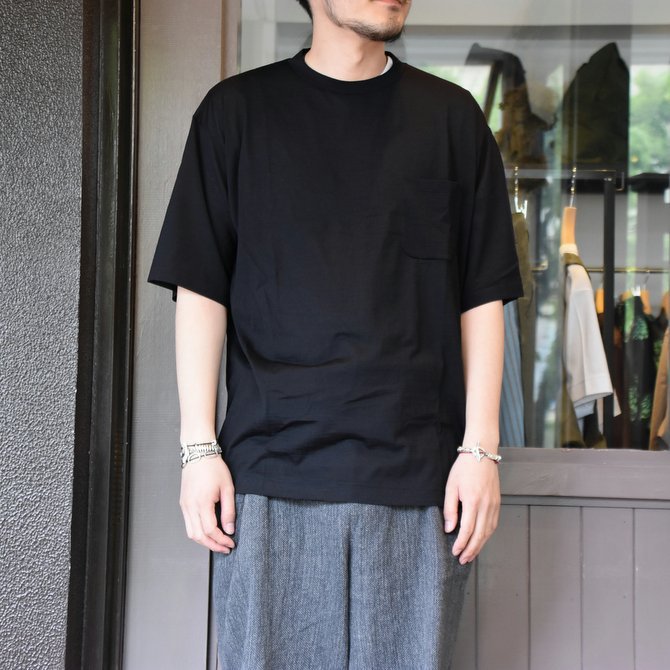 【2020 SS】COMOLI (コモリ) ウール天竺 半袖クルー#R01-05014 -NAVY-(1)