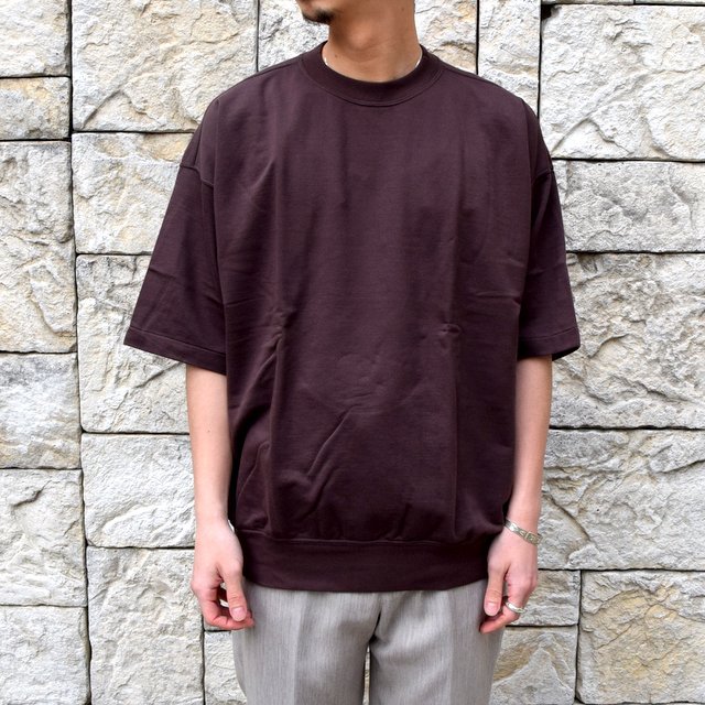 【2020 SS】AURALEE(オーラリー)/ SUPER HIGH GAUGE SWEAT BIG TEE -D.BROWN- #A20SP02NU(1)