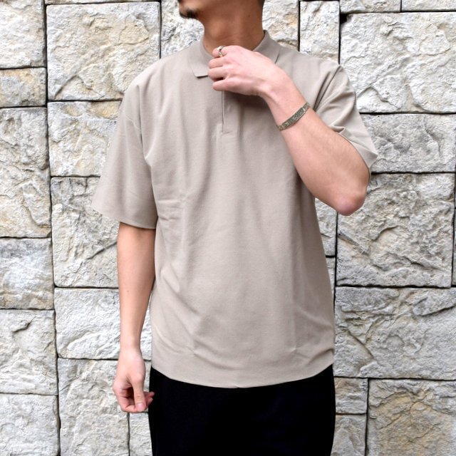 【2020 SS】AURALEE(オーラリー)/ HARD TWIST AMUNZEN DOUBLE CLOTH POLO -BEIGE- #A20SP02KN(1)