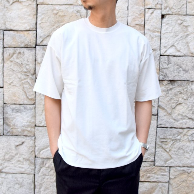 【2020】AURALEE(オーラリー)/ HARD TWIST AMUNZEN DOUBLE CLOTH TEE -WHITE- #A20ST01KN(1)