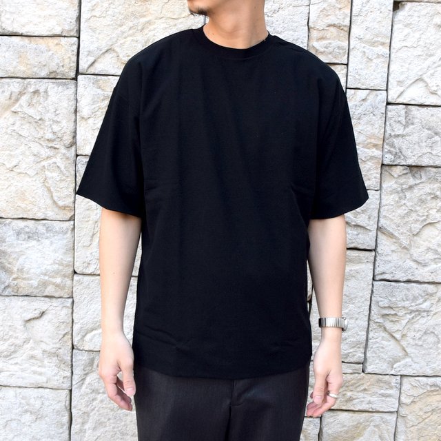 【2020】AURALEE(オーラリー)/ HARD TWIST AMUNZEN DOUBLE CLOTH TEE -BLACK- #A20ST01KN(1)