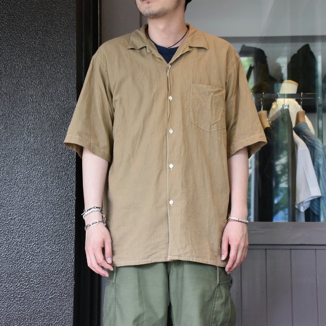 【2020 SS】COMOLI (コモリ) ベタシャンオープンカラーシャツ#R01-02011 -KHAKI-(1)