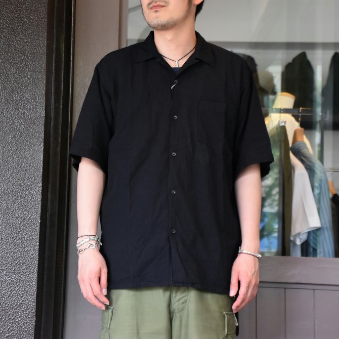 【2020 SS】COMOLI (コモリ) ベタシャンオープンカラーシャツ#R01-02011 -NAVY-(1)