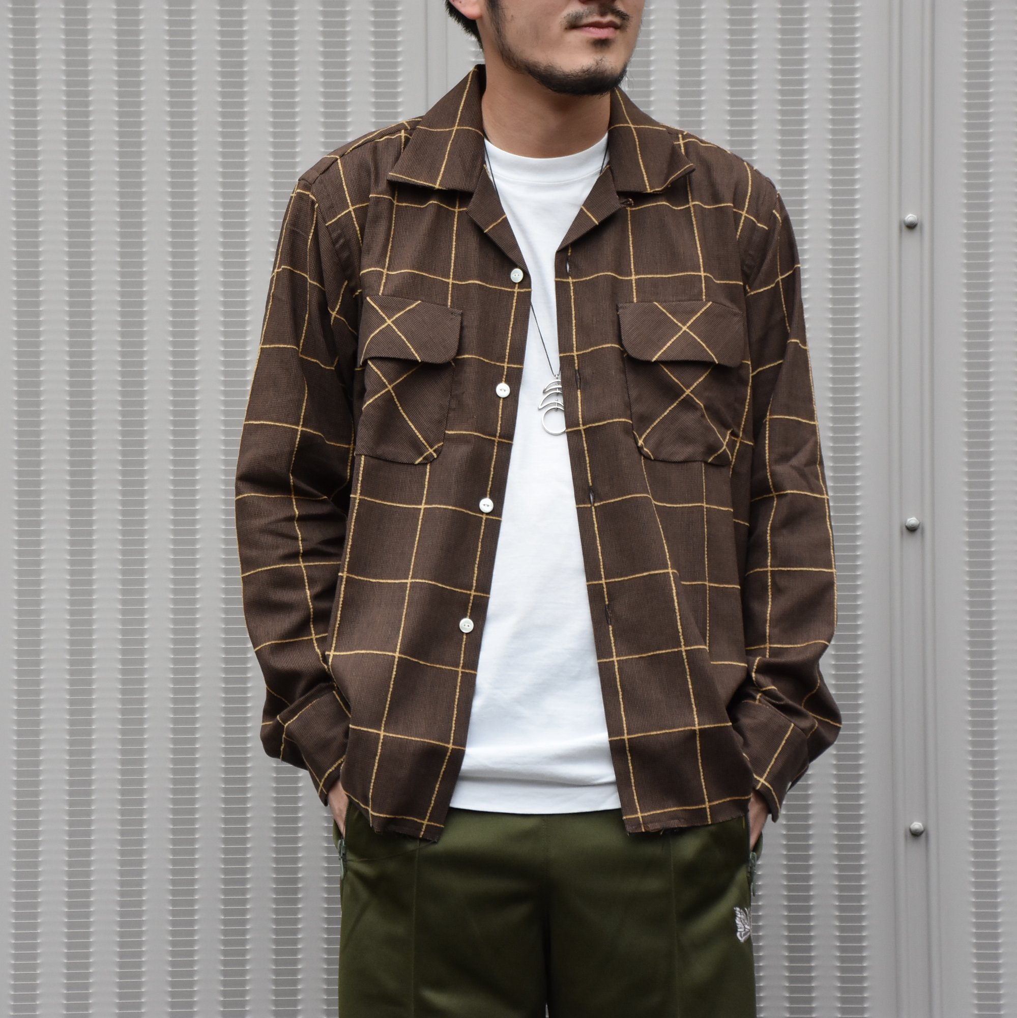 NEEDLES(ニードルス) C.O.B Classic Shirt -C/Pe/R Plaid Twill-BROWN #HM206(1)