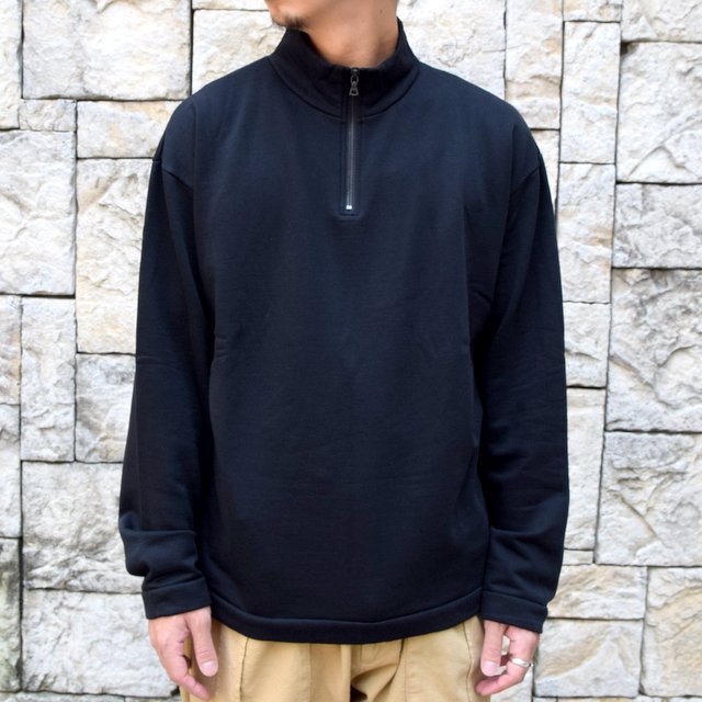 【2020】 AURALEE(オーラリー)/ ELASTIC HIGH GAUGE SWEAT HALF ZIP P/O -BLACK- #A20AP01NU(1)