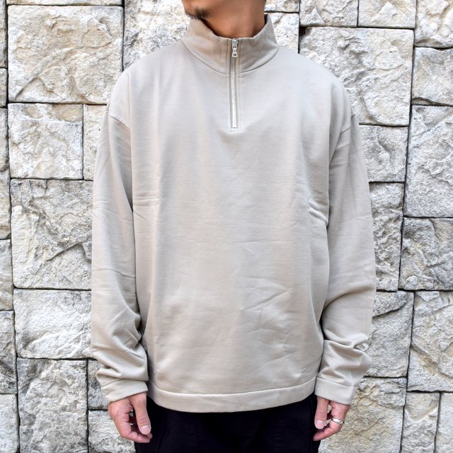 AURALEE(オーラリー)/ ELASTIC HIGH GAUGE SWEAT HALF ZIP P/O -KHAKI GRAY- #A20AP01NU(1)