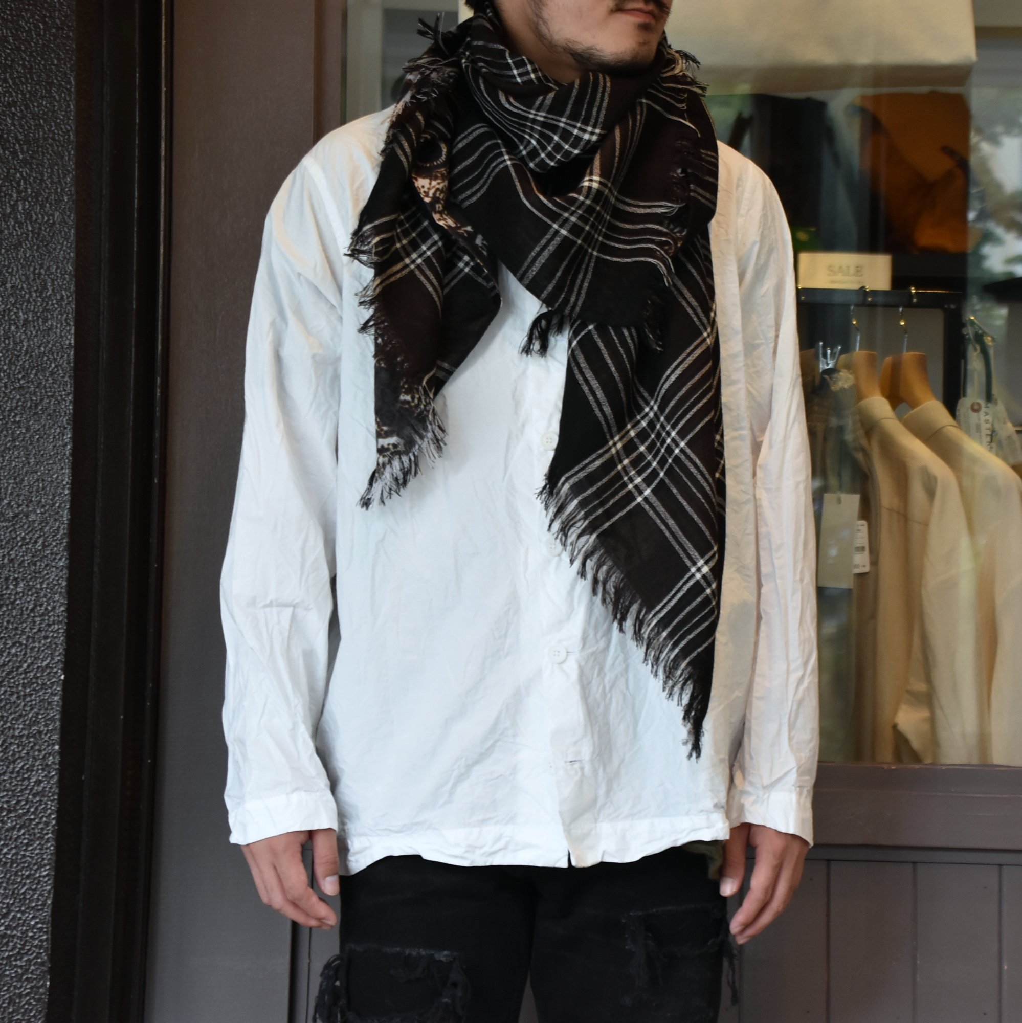 TAKAHIRO MIYASHITA The SoloIst.(タカヒロミヤシタ ザ ソロイスト) w face scarf #sa.0021bAW20(1)