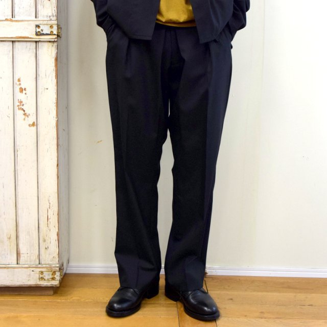 YOKE(ヨーク)/ FRONT TUCK BELTED WIDE TROUSERS -BLACK- #YK20AW0158P(1)