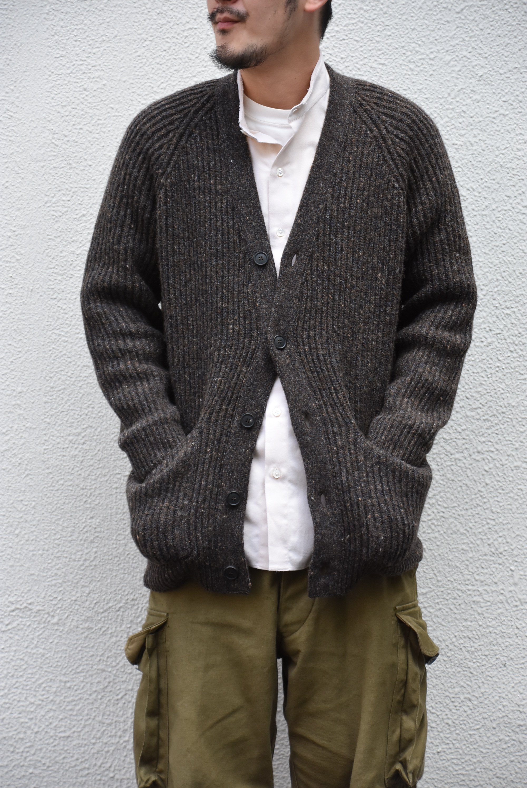 【2020】 Cristaseya(クリスタセヤ)/ CAMEL RIBBED CARDIGAN-BROWN- #22KA-CA-BB(1)