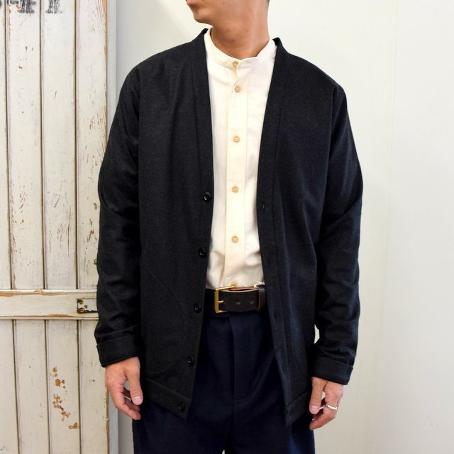 FRANK LEDER(フランクリーダー)/ LIGHT WEIGHT LODEN WOOL CARDIGAN -BLACK- #0127018(1)
