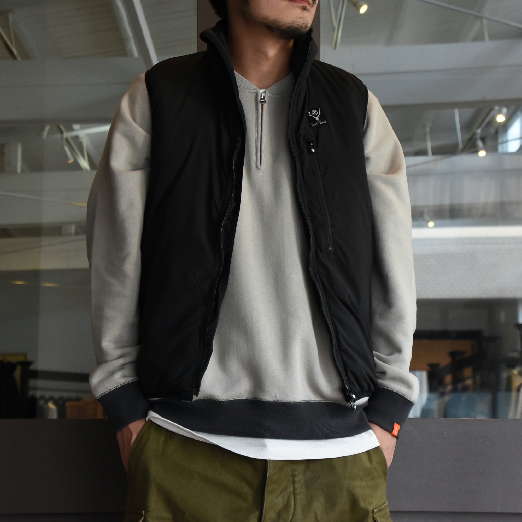 South2 West8(サウスツーウエストエイト)Insulator Vest-Peach Skin-BLACK- #HM813(1)