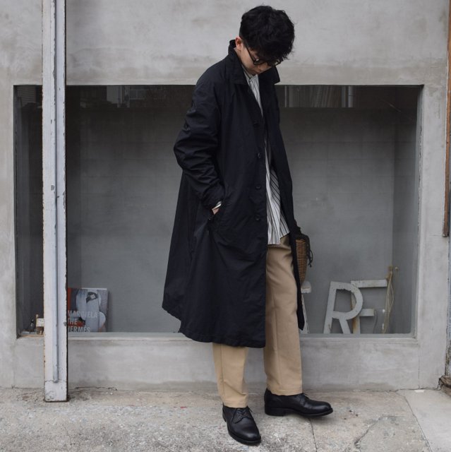 SCYE BASICS(サイベーシック)/ PE/NY 高密度タフタ製品染めバルマカーンコート -BLACK- #5120-73500(1)