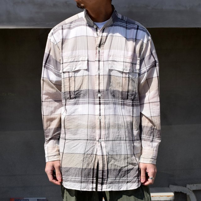 KAPTAIN SUNSHINE (キャプテンサンシャイン)/ STAND COLLAR SAFARI SHIRT -BIG PLAID- #KS21SSH12(1)