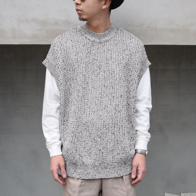 YOKE(ヨーク)/ MESHED CREW NECK RIB VEST -WHITE- #YK21SS0225S(1)