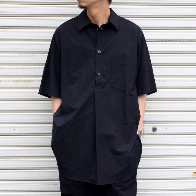 FRANK LEDER(フランクリーダー)/TRIPLE WASHED THIN COTTON S/S SMOCK ‐BLACK- 0917095-99(1)